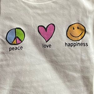 1990s 90s vintage peace love happiness long sleeved top